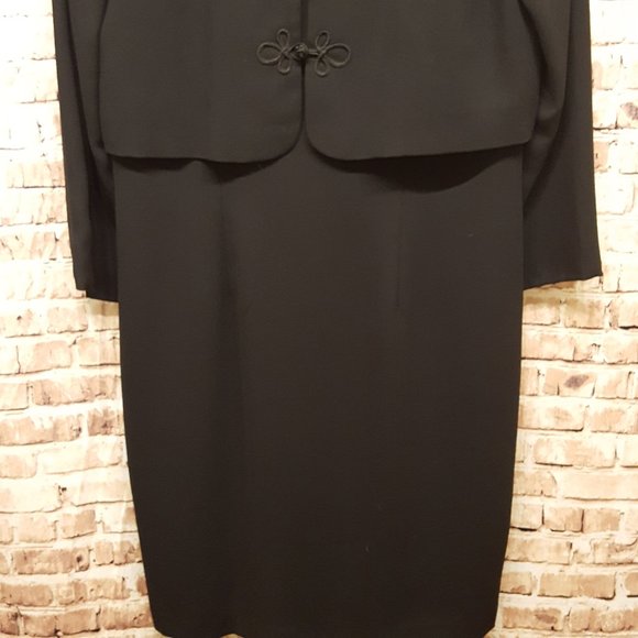 MariAnna Dress w/ attached Bolero Jacket Midi Career Black Size 12 - Picture 2 of 11